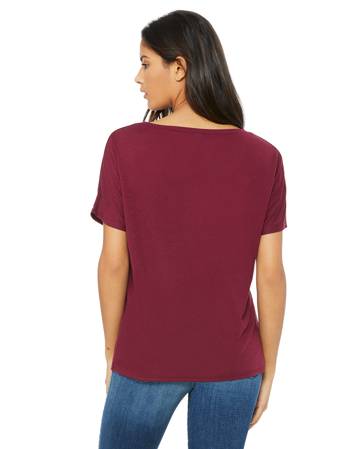 Women's Slouchy V-Neck T-Shirt - Maroon