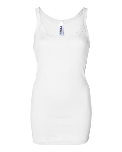 Women's Sheer Mini Rib Thin Strap Tank - White