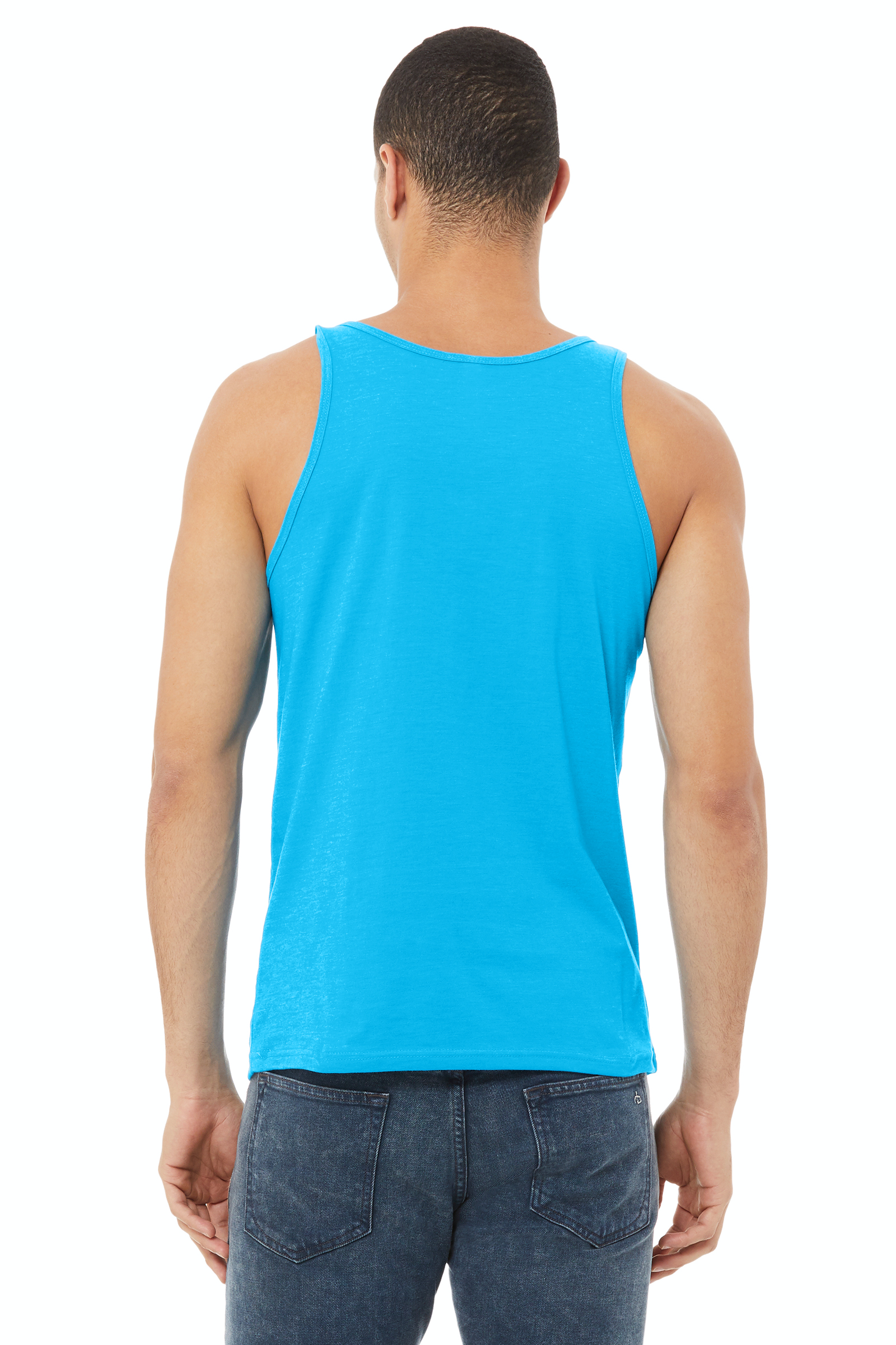 Unisex Heather CVC Tank - Neon Blue