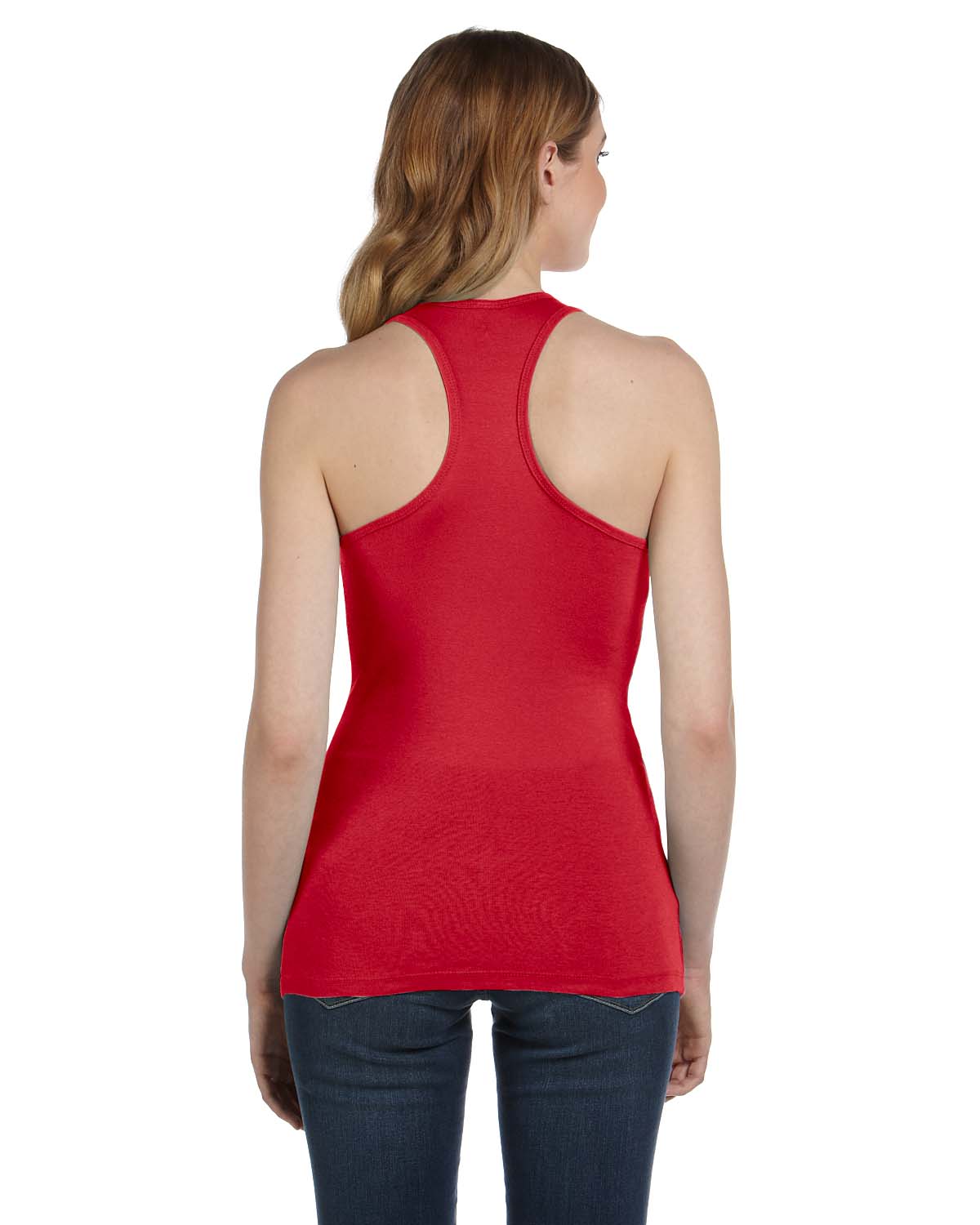 Women's Sheer Mini Rib Racerback Tank - Red