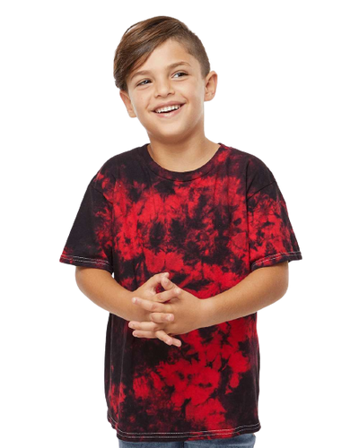 Youth Crystal Tie Dye T-Shirt - Black / Red Crystal