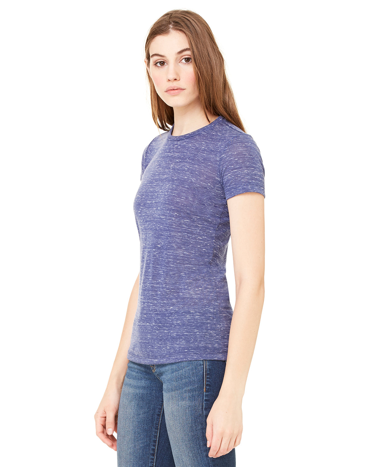 Women's Cotton/Polyester Tee - Navy Marble