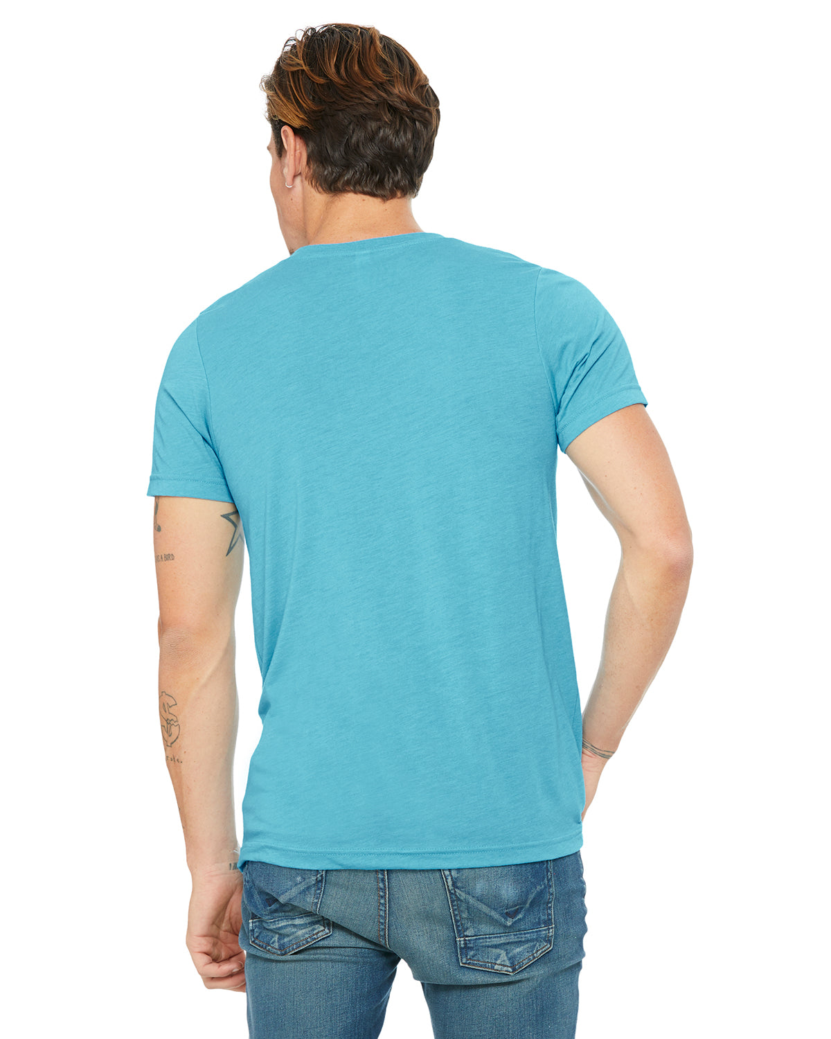Unisex Triblend V-Neck T-Shirt - Aqua Triblend