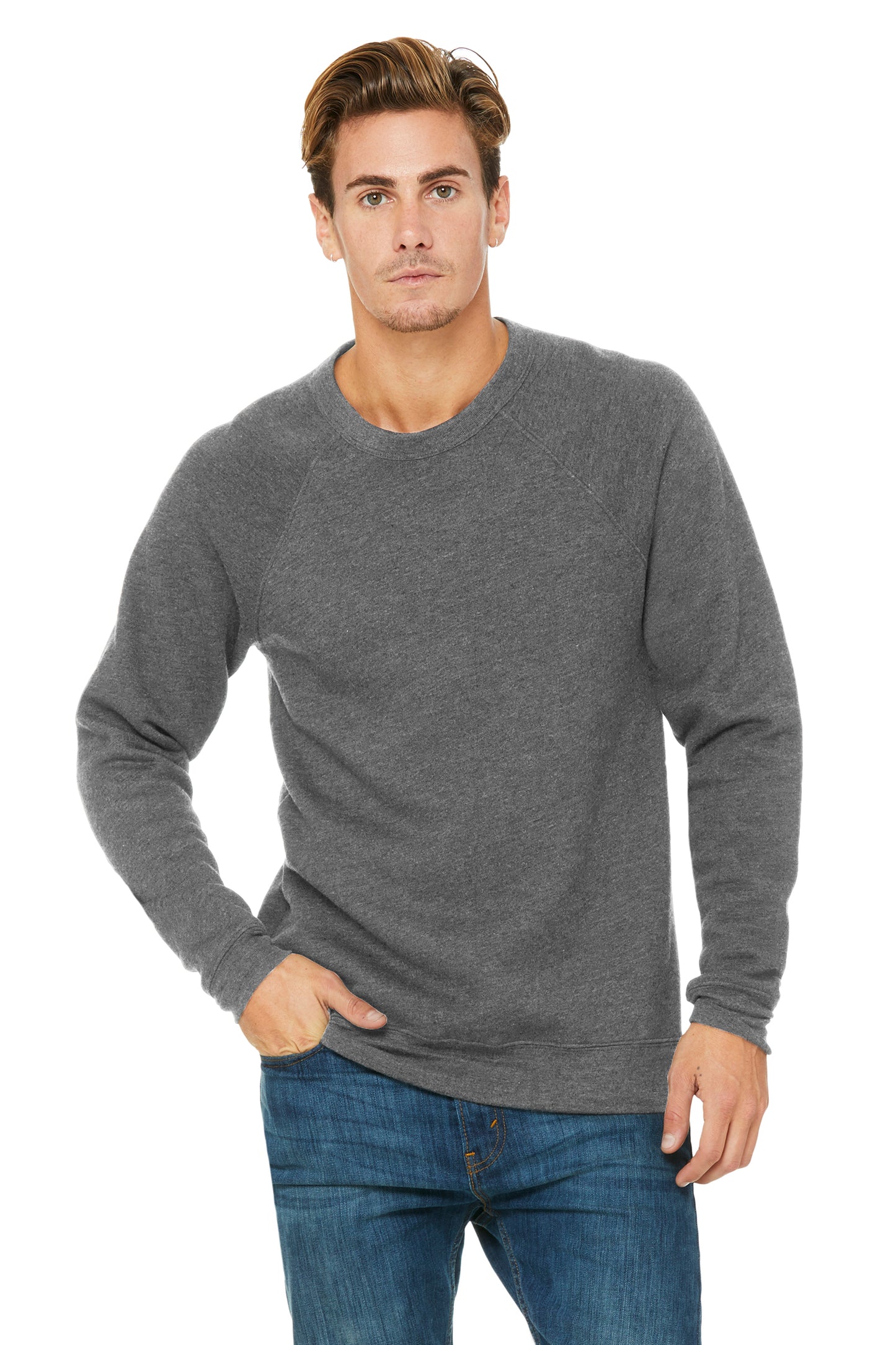Unisex Sponge Fleece Raglan Sweatshirt - Heather Deep