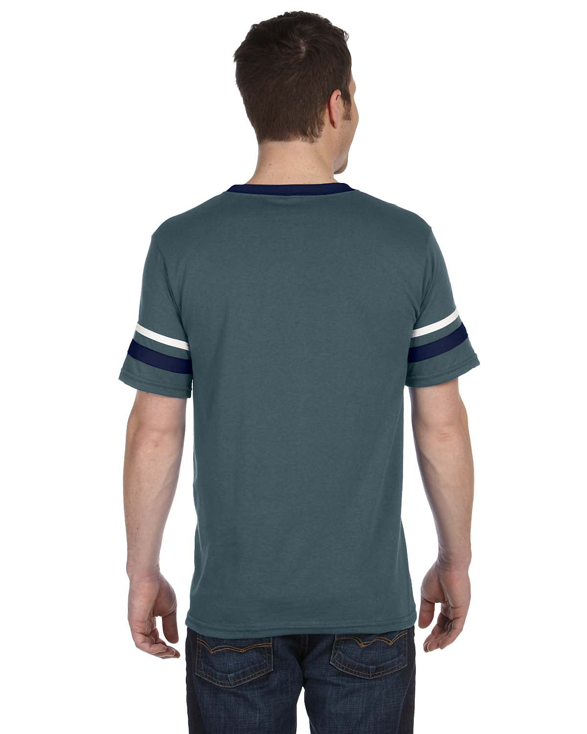 Unisex Sleeve Stripe Jersey - Graphite / Navy / White