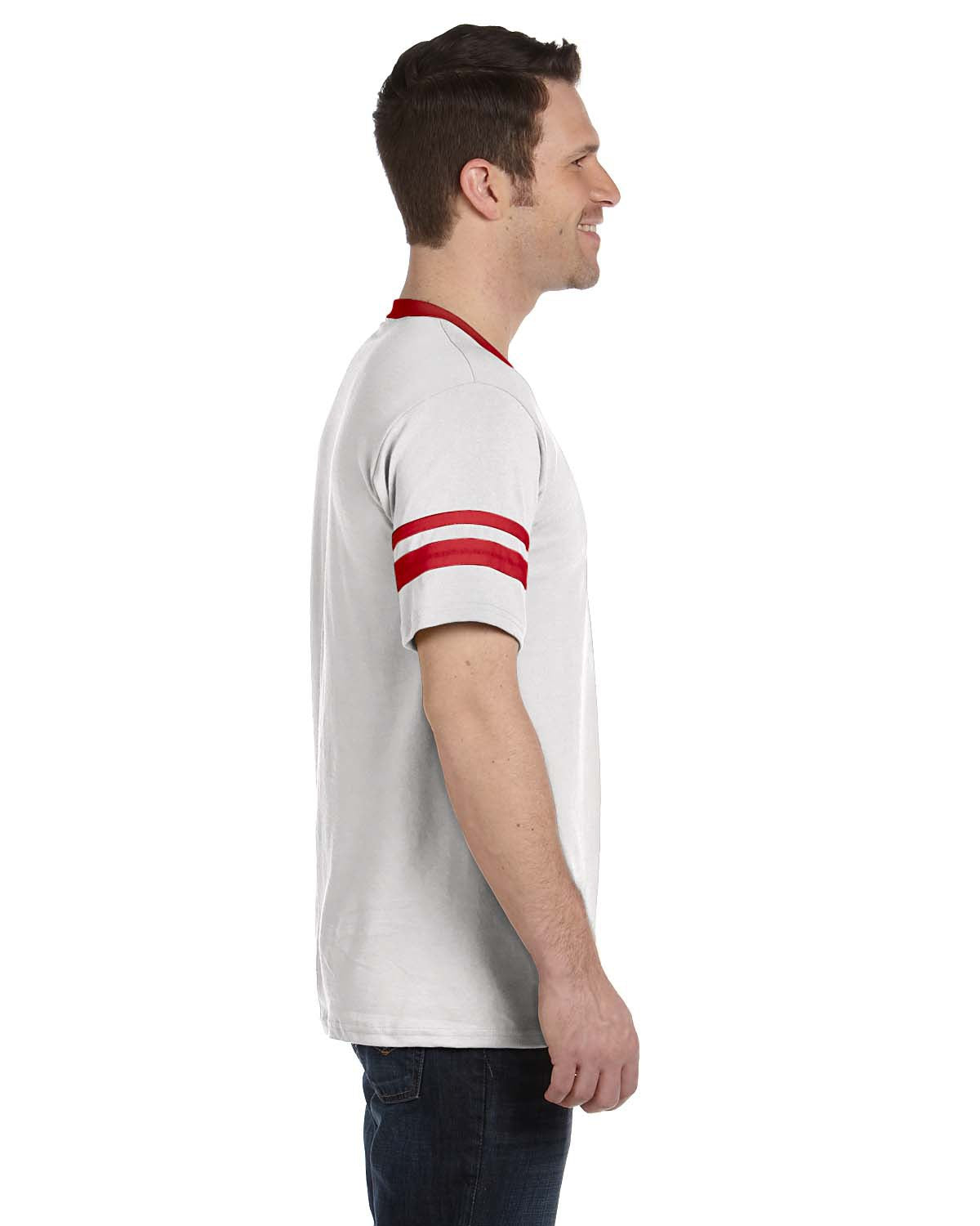Unisex Sleeve Stripe Jersey - White / Red