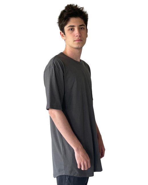 Men's Cotton Long Body Crew - Heavy Metal