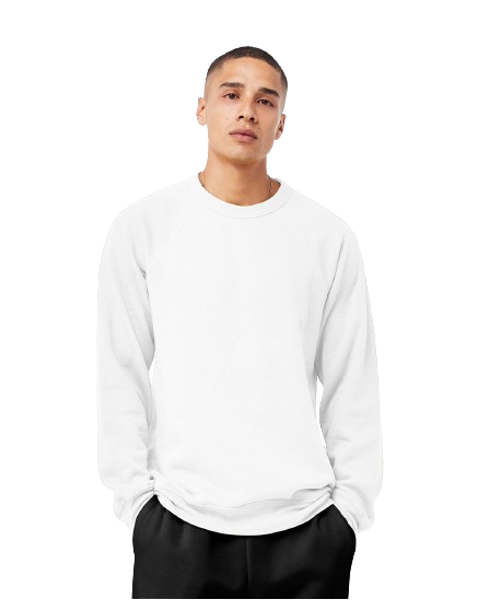 Unisex Sponge Fleece Raglan Sweatshirt - White