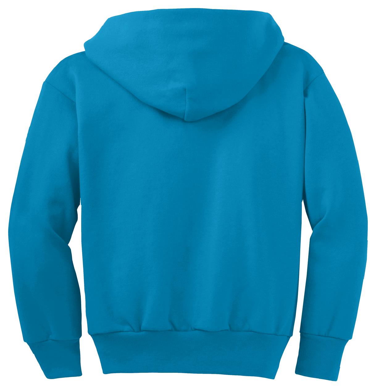 Youth Core Fleece Full-Zip Hoodie - Neon Blue