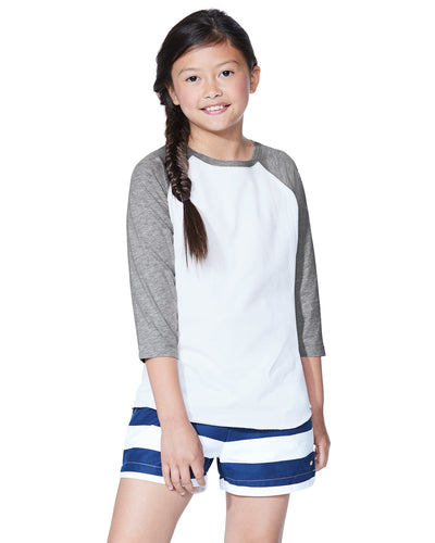 Youth Baseball T-Shirt - White / Vintage Heather
