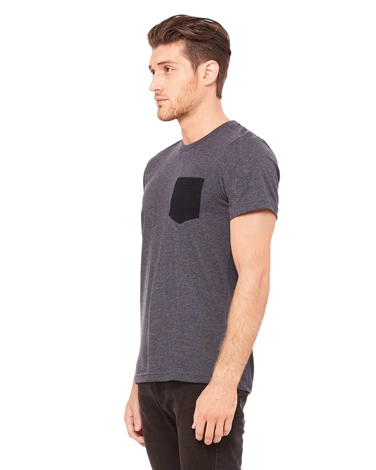 Men's Jersey Short-Sleeve Pocket T-Shirt - Heather Dark Gray / Black