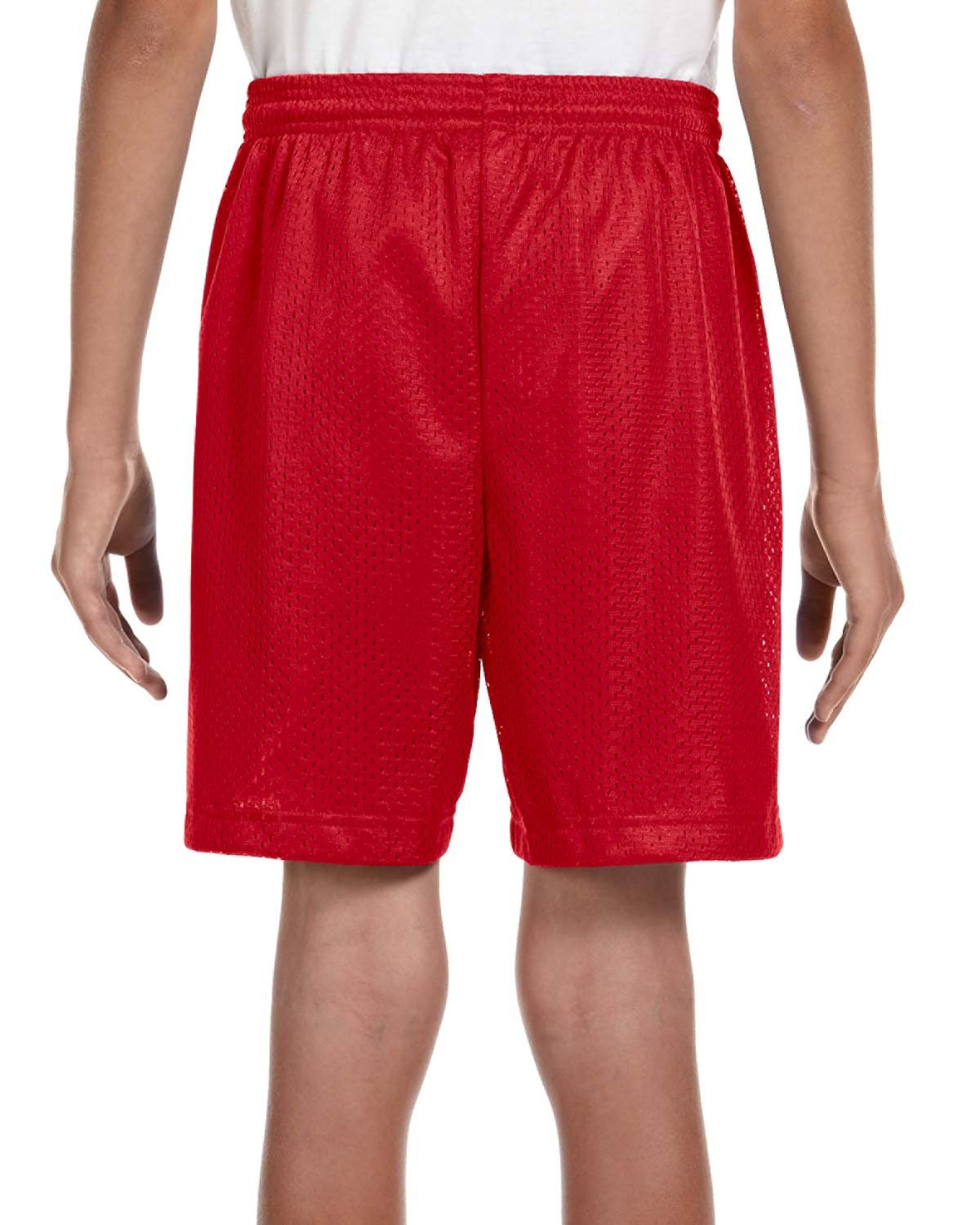 Youth Six Inch Inseam Mesh Short - Scarlet