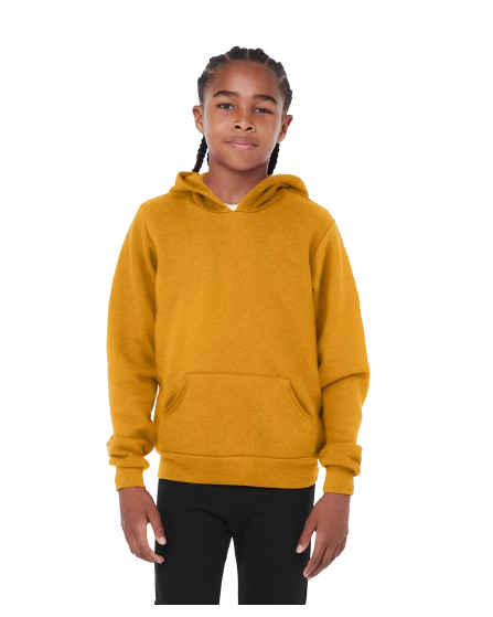 Youth Sponge Fleece Pullover Hoodie - Heather Mustard