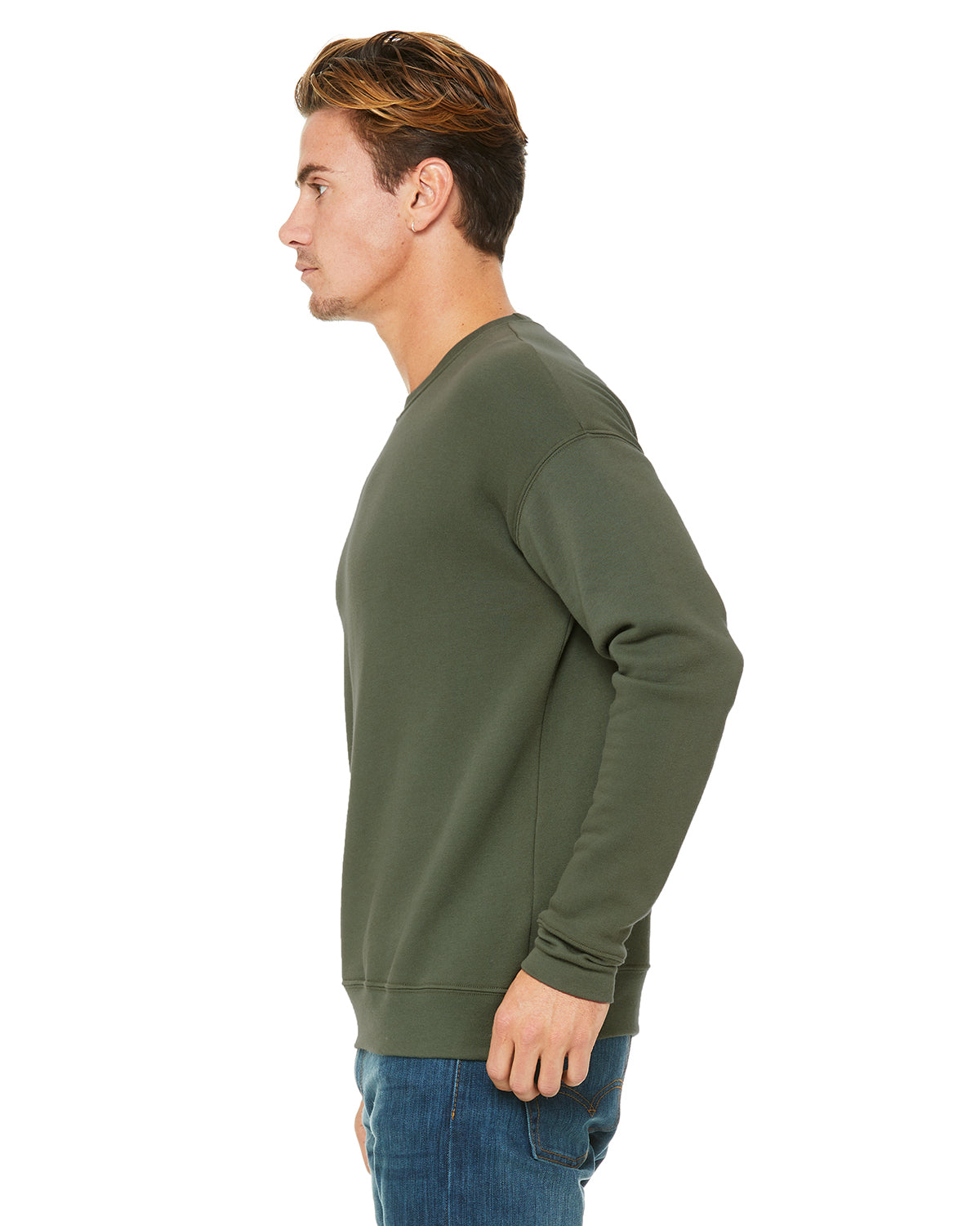 Unisex Drop Shoulder Fleece - Military Green