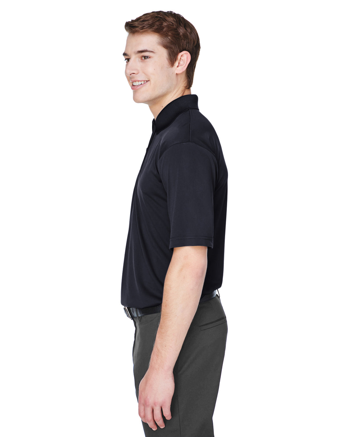 Men's Cool & Dry 8-Star Elite Performance Interlock Polo - Black