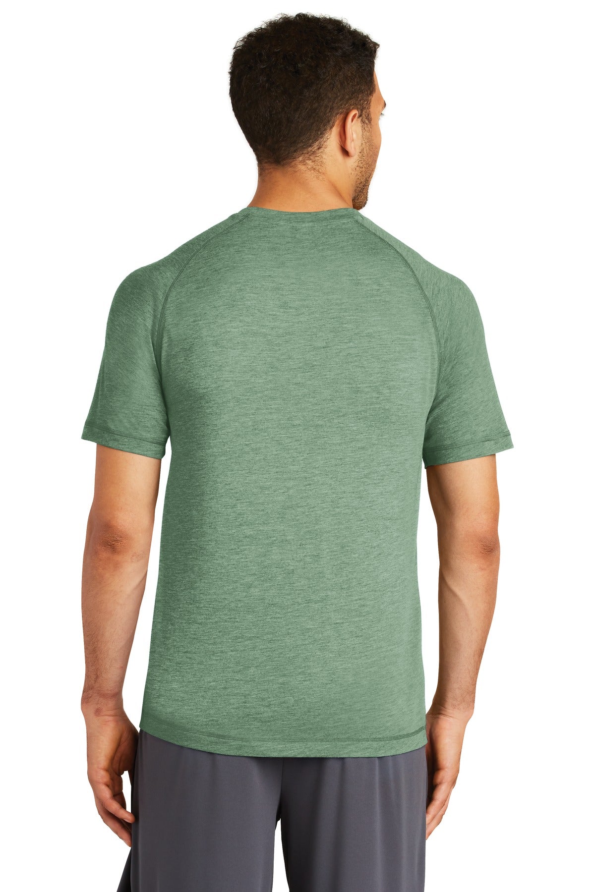 Unisex PosiCharge Tri-Blend Wicking Raglan Tee - Forest Green Heather