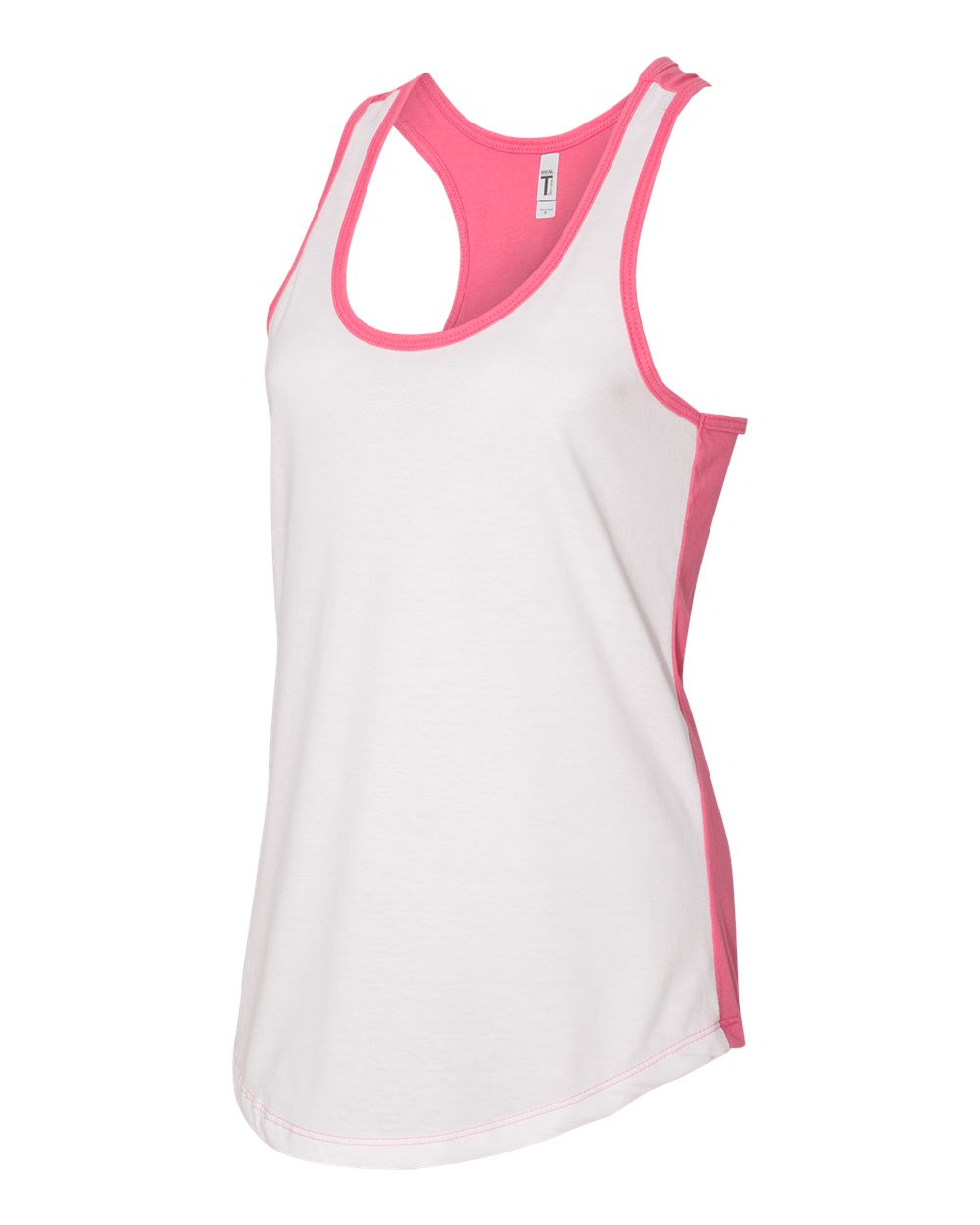 Women's Ideal Colorblock Racerback Tank - White / Hot Pink