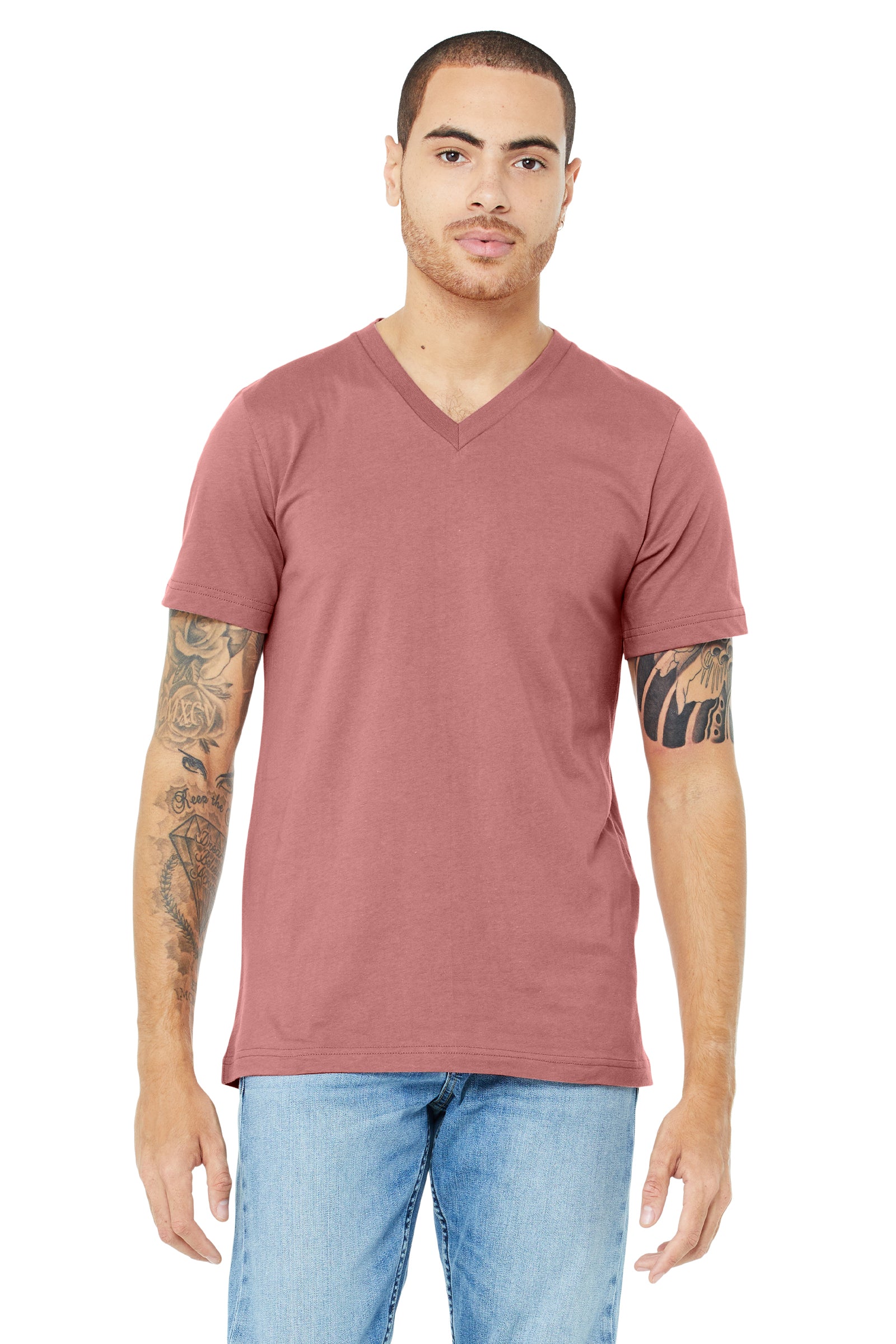 Unisex Jersey Short-Sleeve V-Neck T-Shirt - Mauve