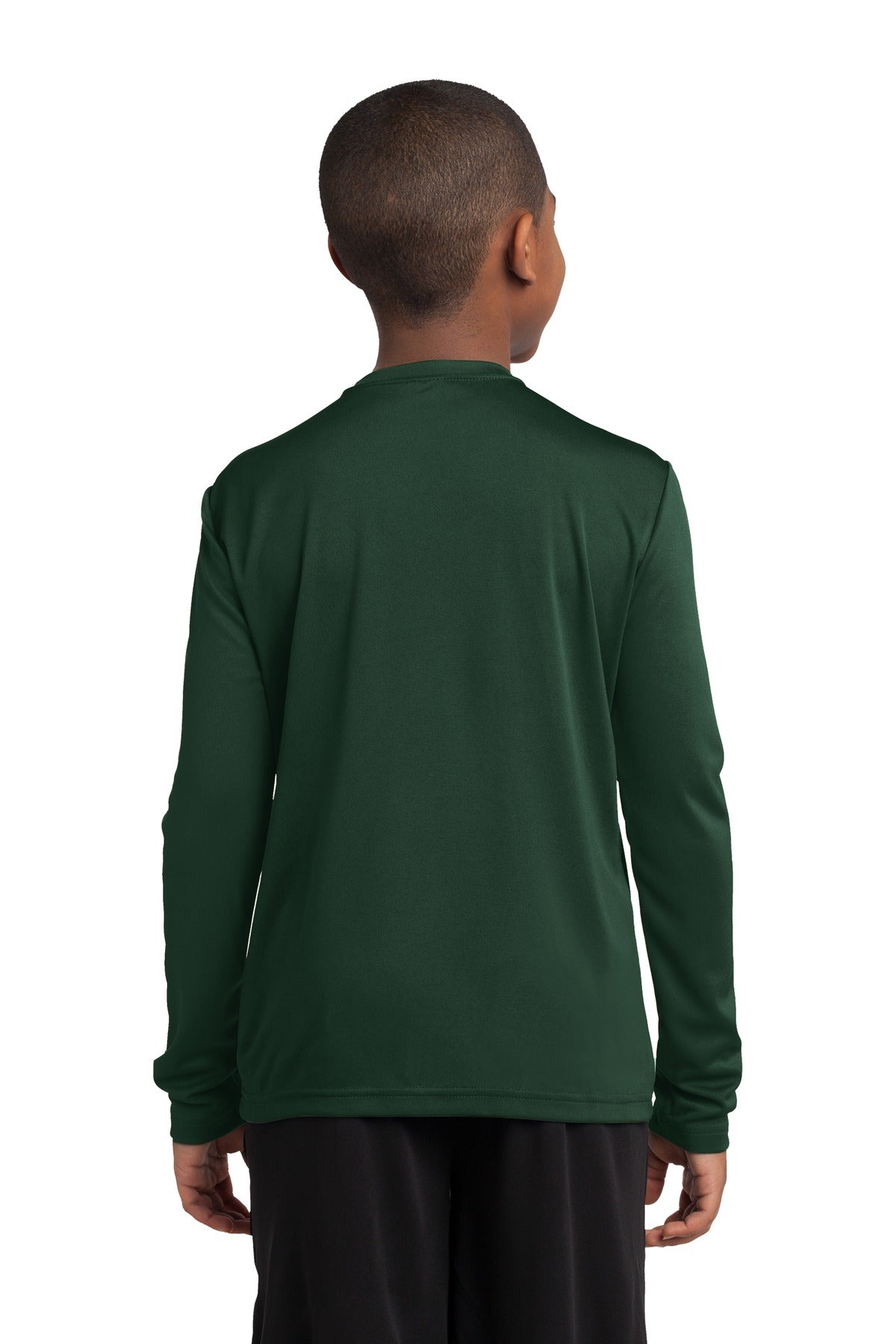 Youth Long Sleeve PosiCharge Competitor Tee - Forest Green