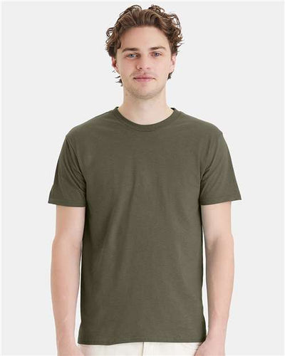 Hanes 4980 Fatigue Green — on model front