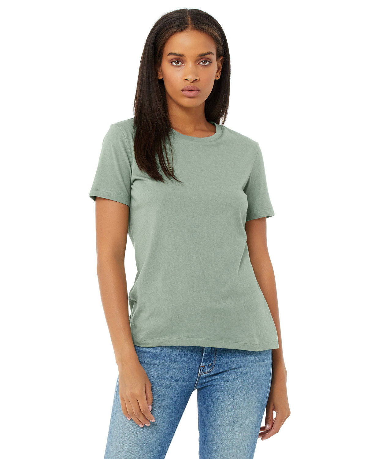 Women's Heathered Relaxed Jersey Short-Sleeve T-Shirt - Heather Sage