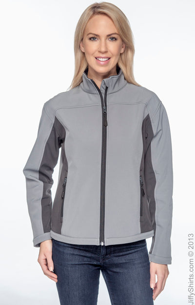 Women's Soft Shell Colorblock Jacket - Charcoal / Dark Charcoal