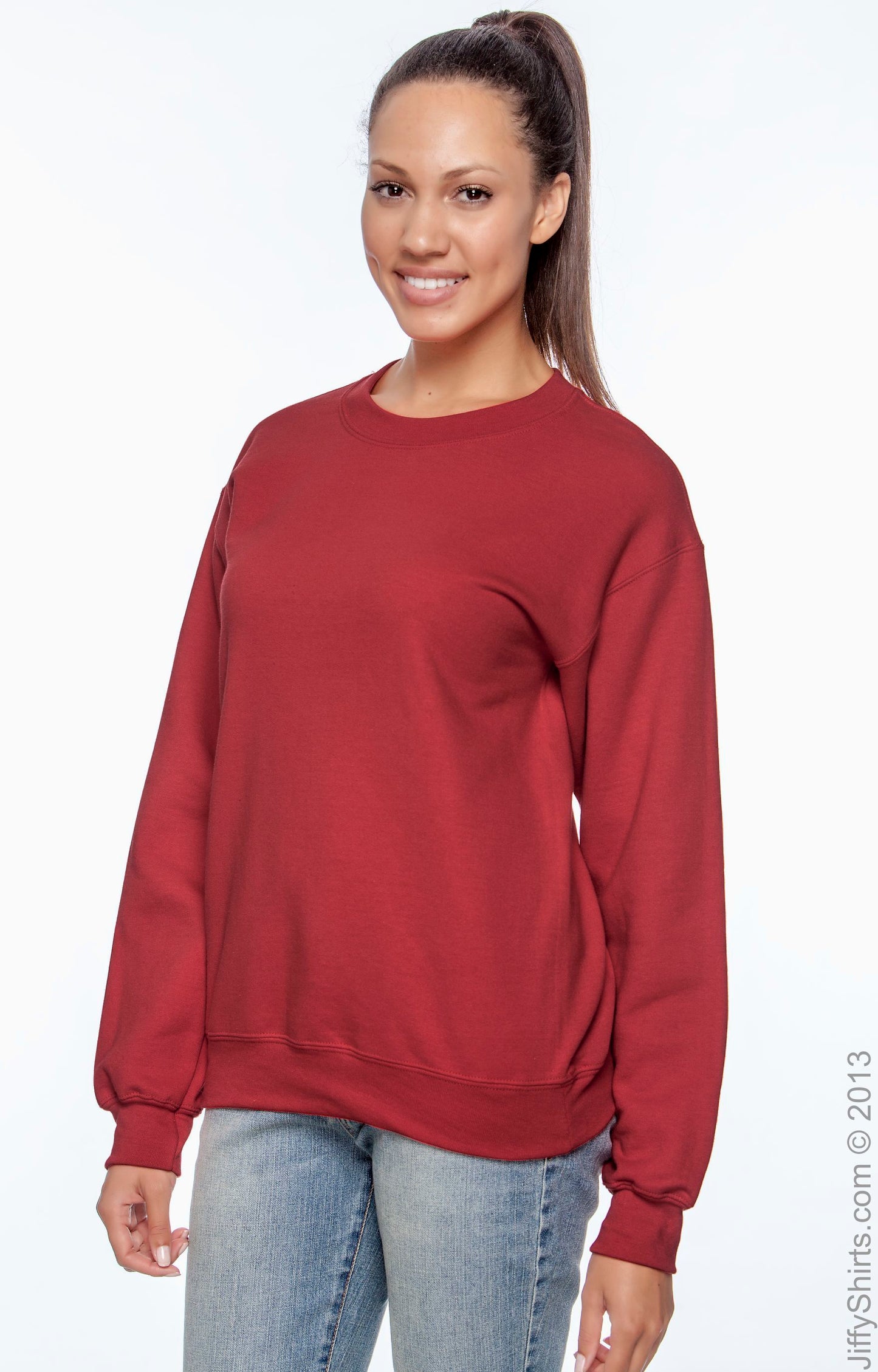 Unisex DryBlend® 50/50 Fleece Crew - Red