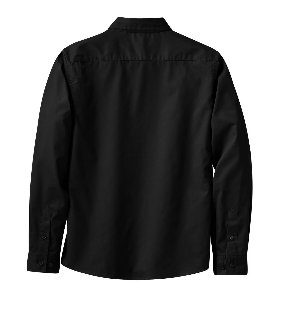 Women's Long Sleeve Easy Care Shirt - Black / Light Stone