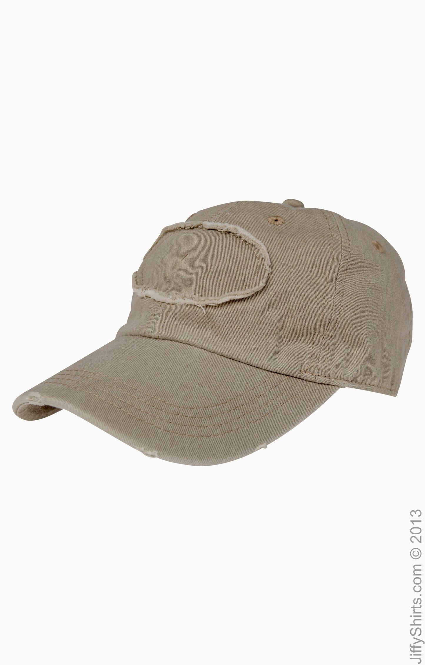 Pigment-Dyed Raw-Edge Patch Baseball Cap - Khaki