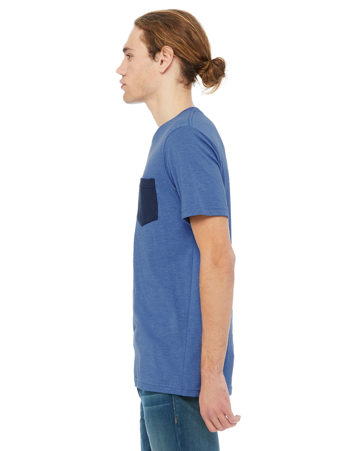 Men's Jersey Short-Sleeve Pocket T-Shirt - Heather True Royal / Navy