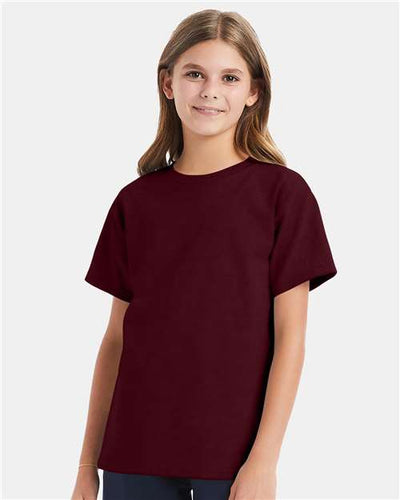 Hanes 5480 Maroon — on model front