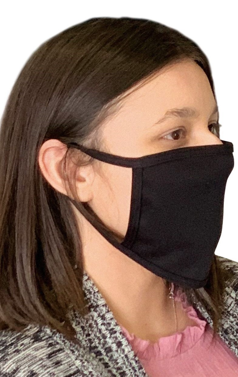 25 Pack - USA-Made 100% Cotton Face Cover - Black