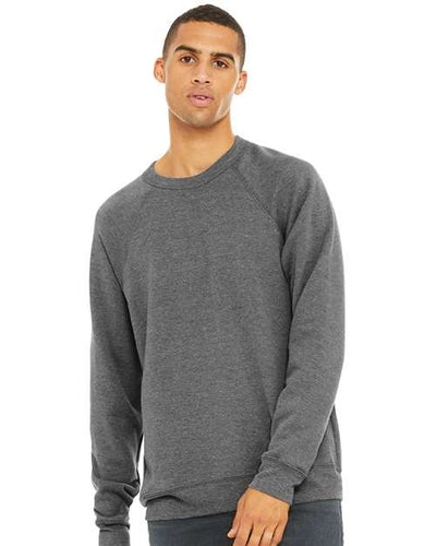 BELLA + CANVAS 3901 Grey Triblend — on model front