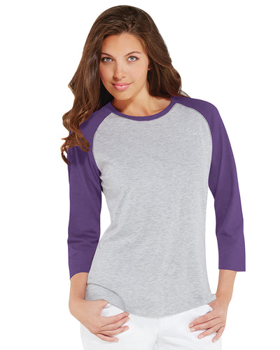 Women's Baseball T-Shirt - Vintage Heather / Vintage Purple