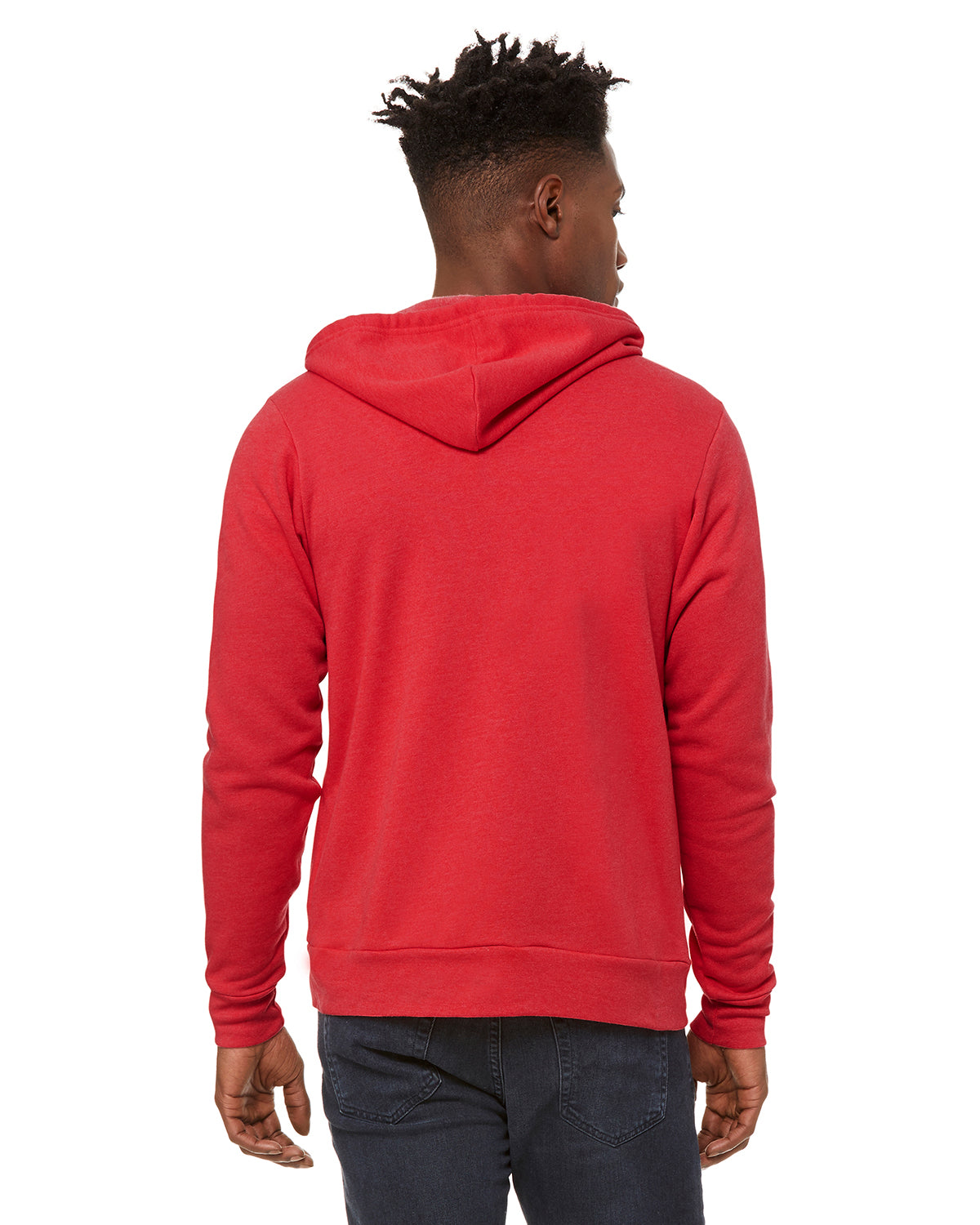 Unisex Poly-Cotton Sponge Fleece Full-Zip Hoodie - Heather Red