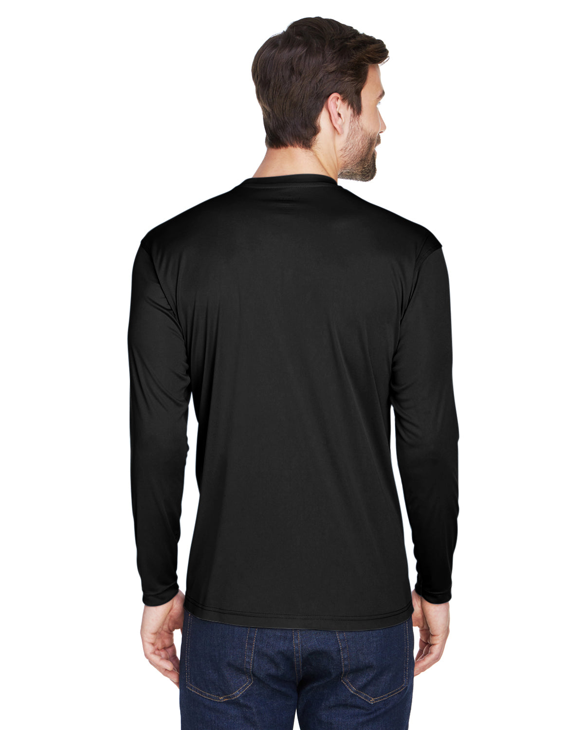 Unisex Cool & Dry Sport Long-Sleeve Performance Interlock T-Shirt - Black