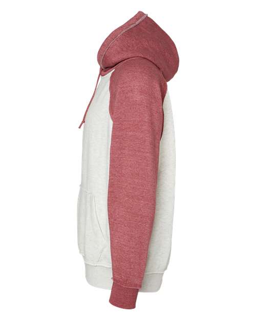 J. America 8885 Oatmeal Heather/ Simply Red Heather — direct side