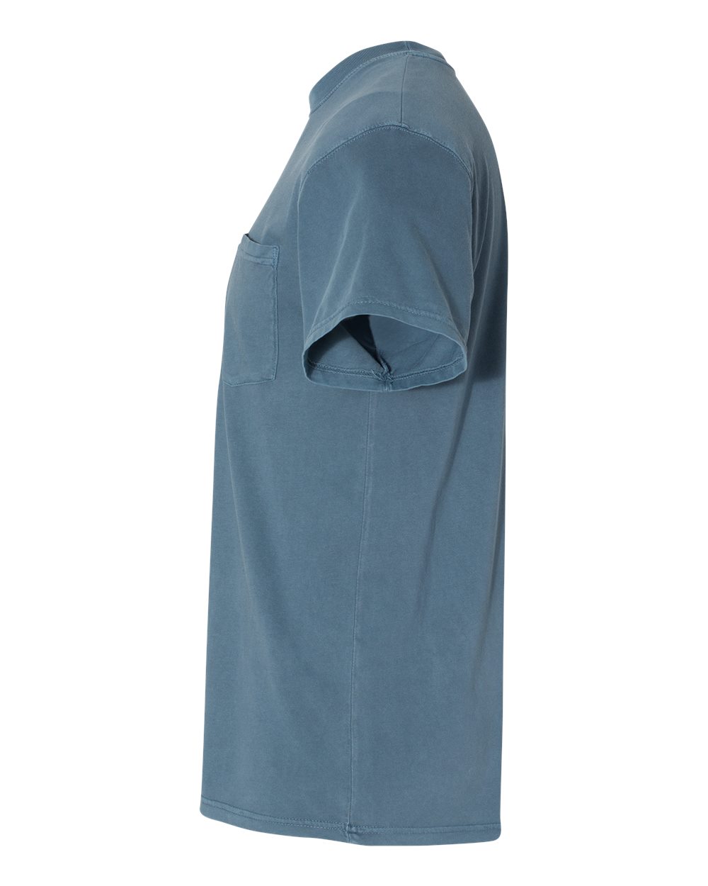 Unisex Inspired Dye Crew with Pocket - Blue Jean