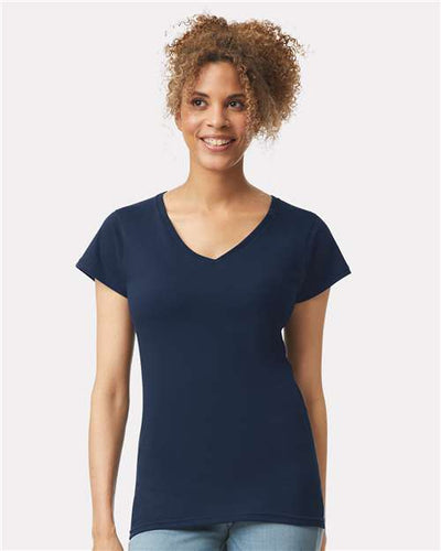 Gildan 64V00L Navy — on model front