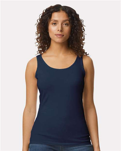 Gildan 64200L Navy — on model front