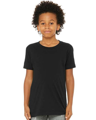 BELLA + CANVAS 3001Y Black — on model front
