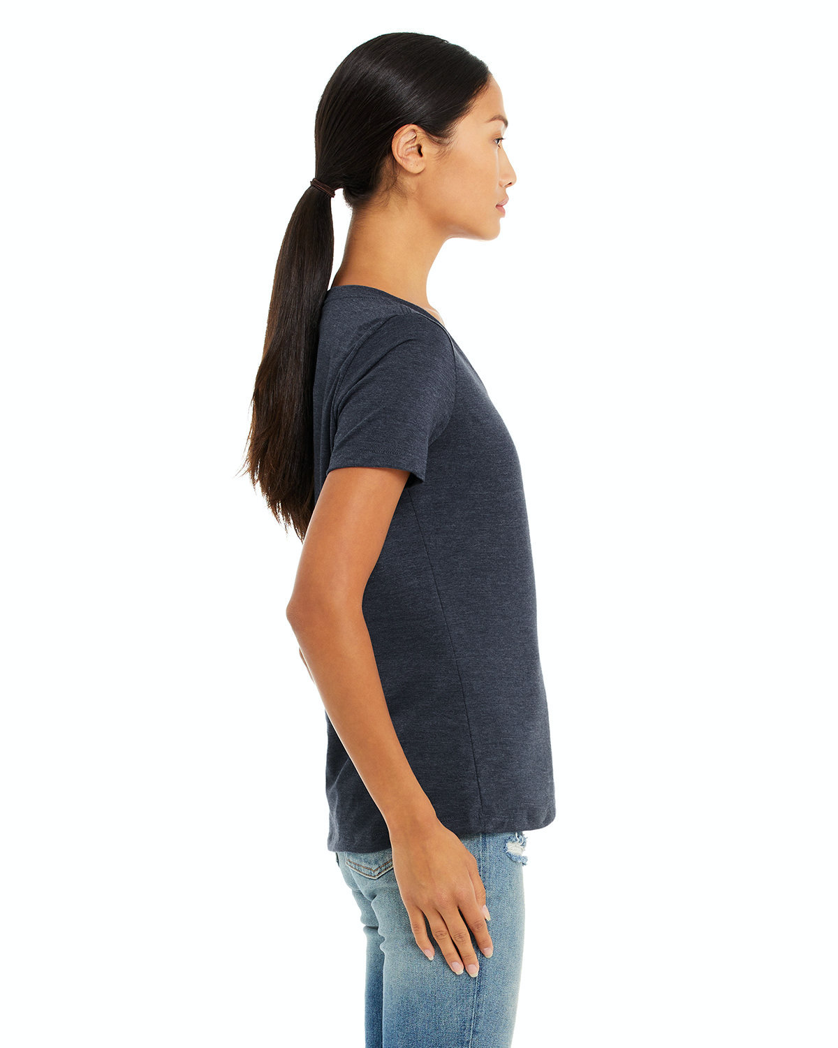 Women's Relaxed Jersey V-Neck T-Shirt - Heather Navy