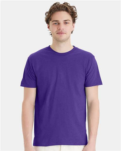 Hanes 4980 Purple — on model front