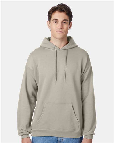 Hanes P170 Sand — on model front