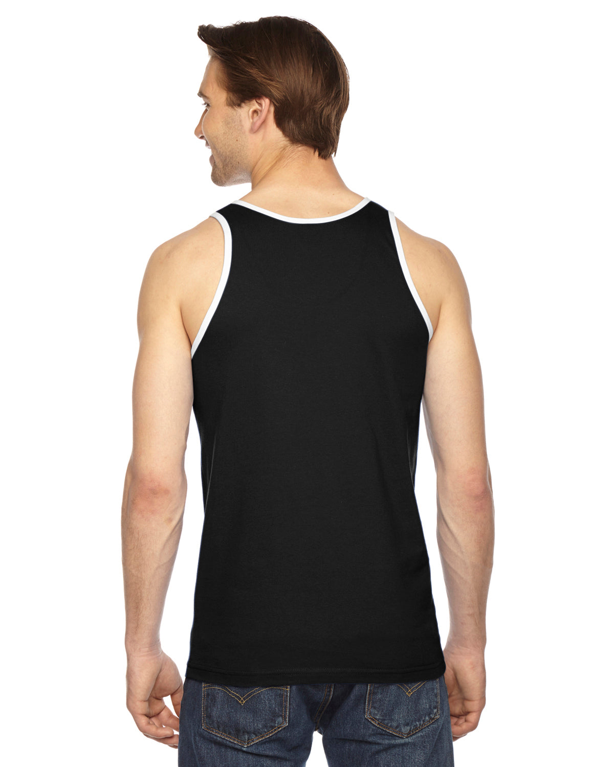 Unisex Fine Jersey Tank - Black / White