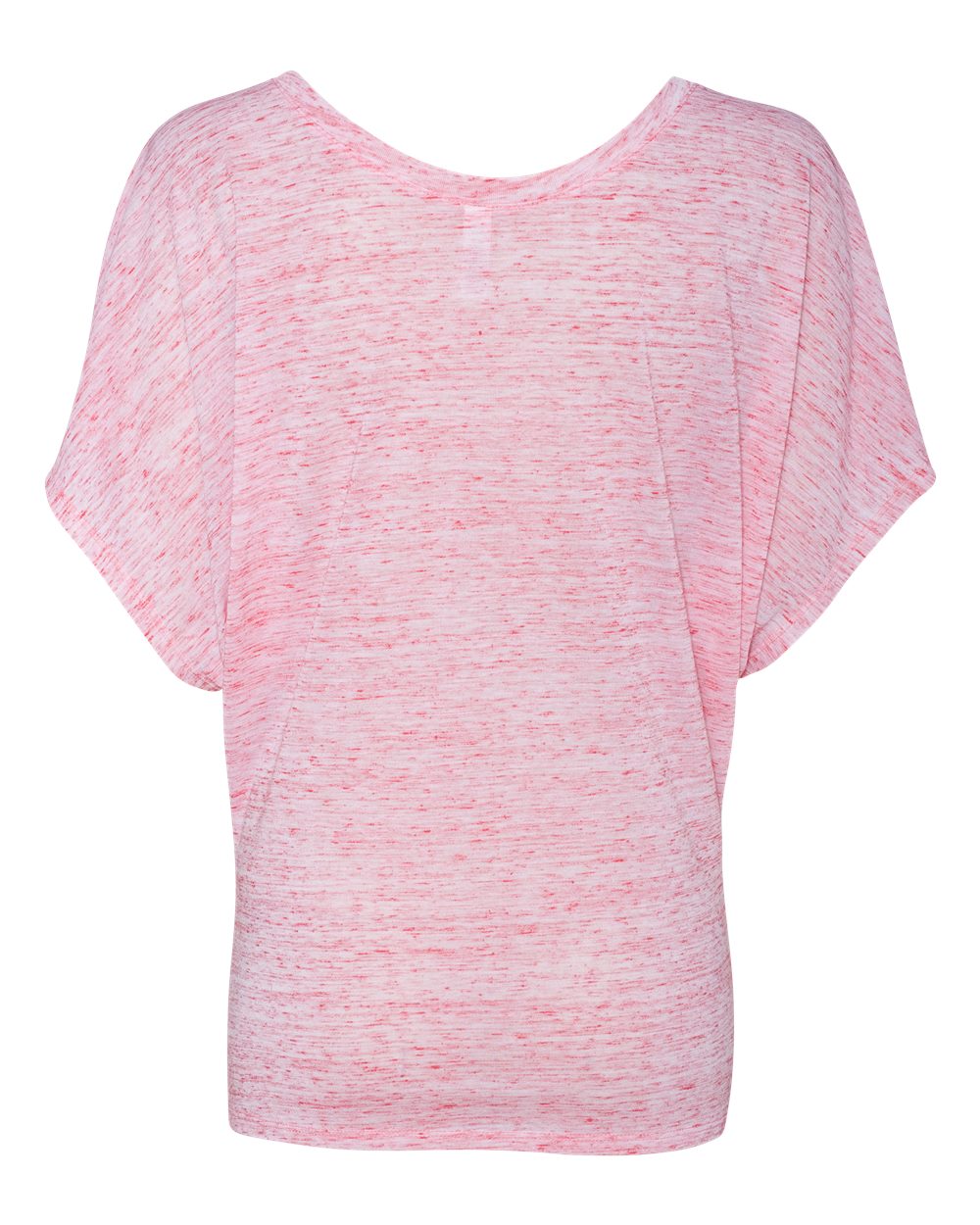 Women's Flowy Draped Sleeve Dolman T-Shirt - Red Marble