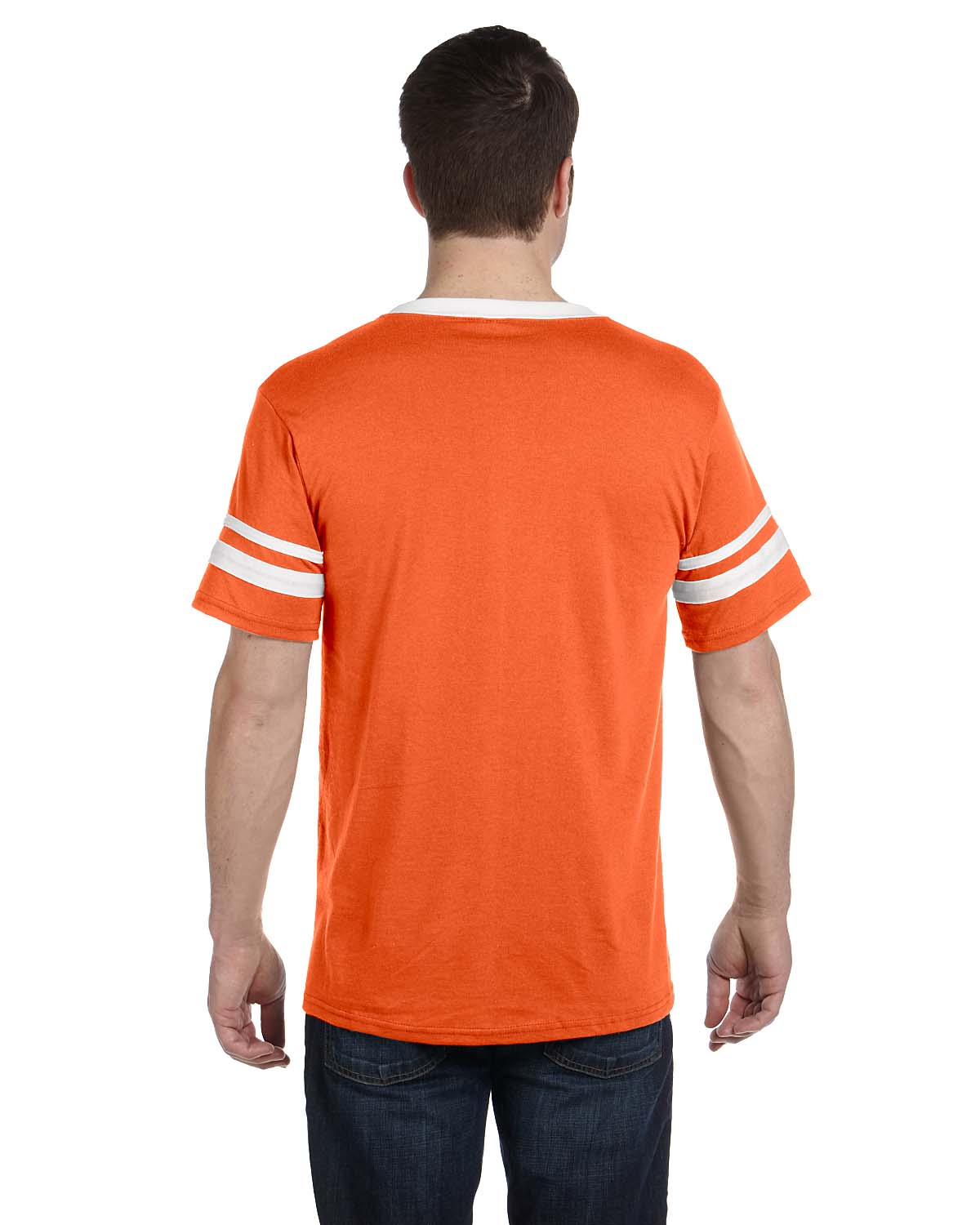 Unisex Sleeve Stripe Jersey - Orange / White