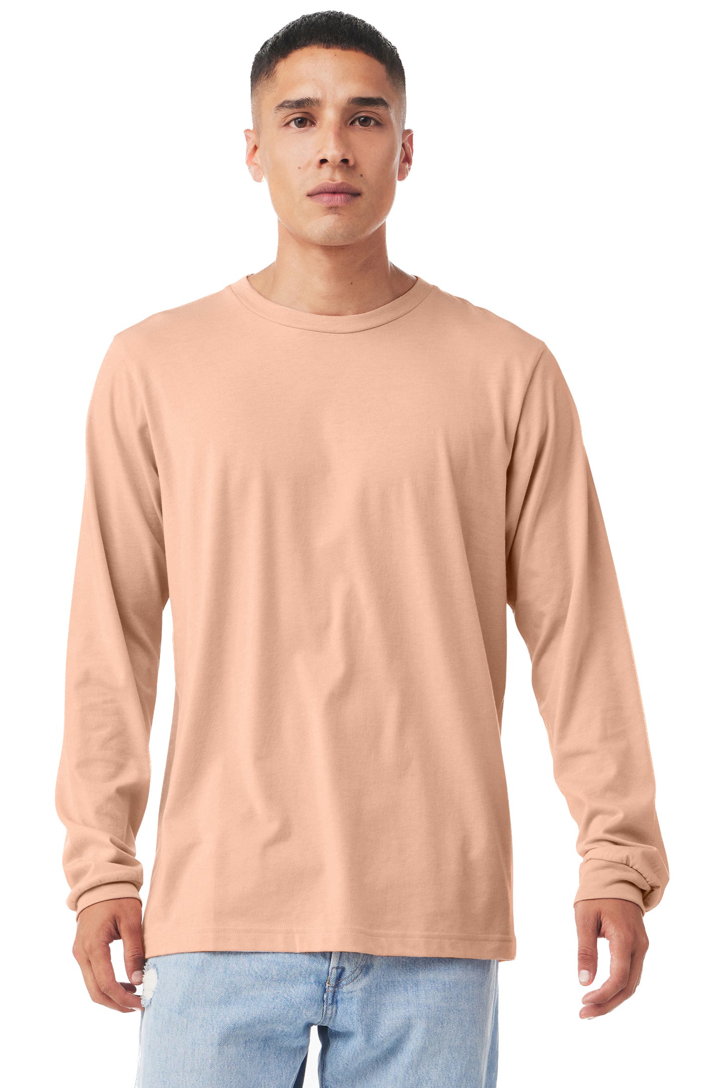 Unisex Jersey Long-Sleeve T-Shirt - Heather Peach