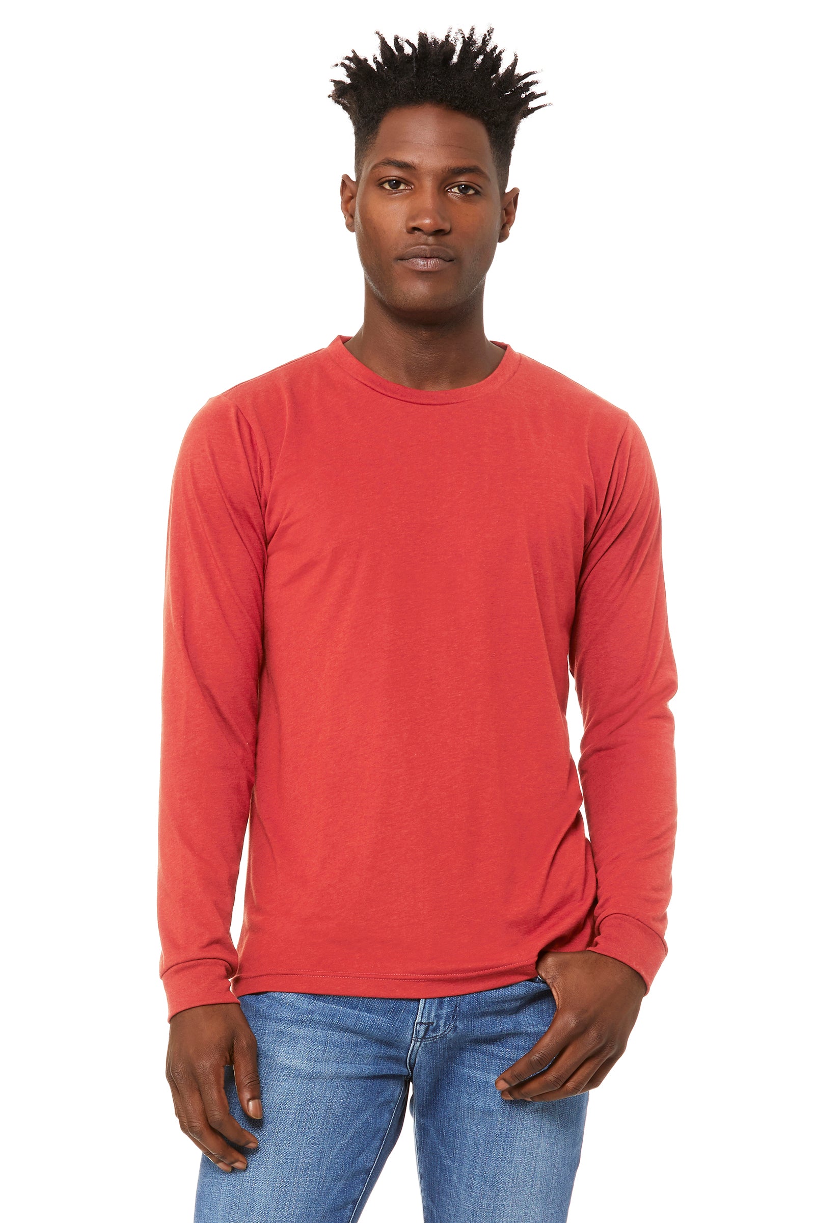 Unisex Jersey Long-Sleeve T-Shirt - Red Triblend