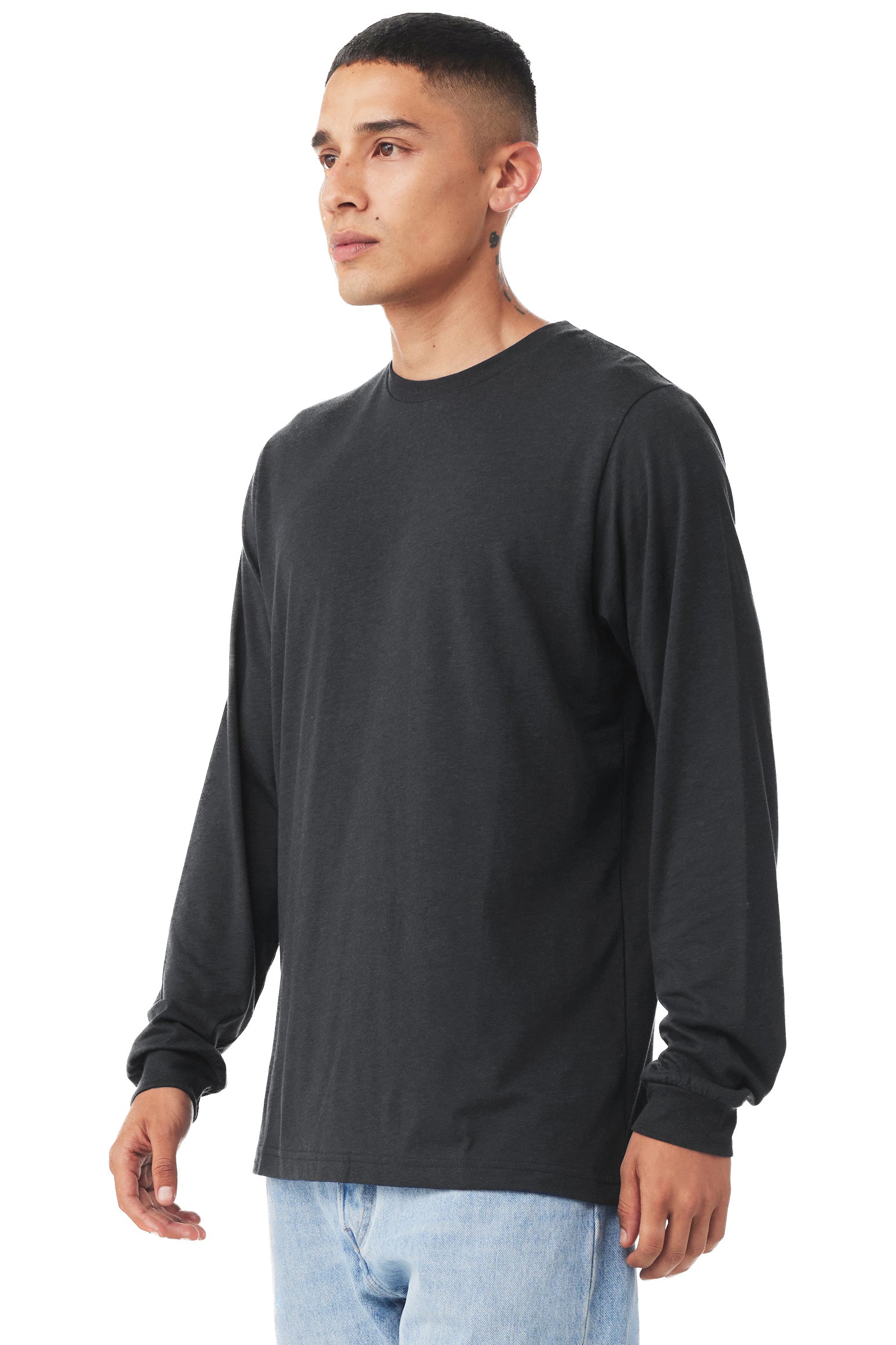 Unisex Jersey Long-Sleeve T-Shirt - Solid Dark Gray Triblend